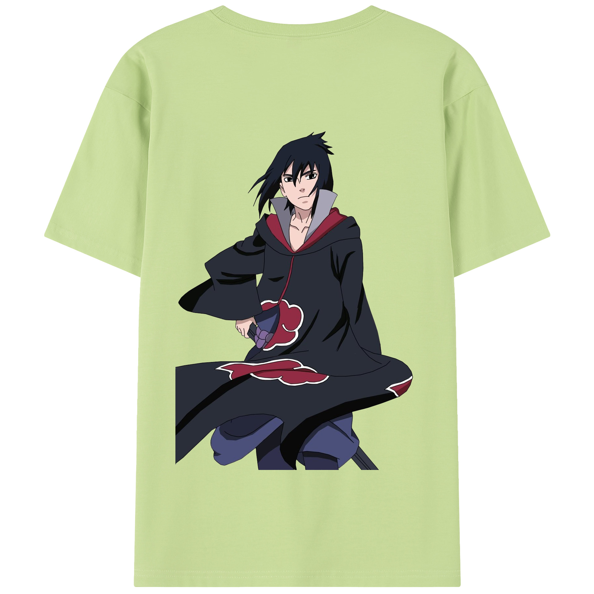 （画像用） NARUTO -ナルト- うちは サスケ Uchiha Sasuke 綿100％半袖Tシャツ（背面プリント）